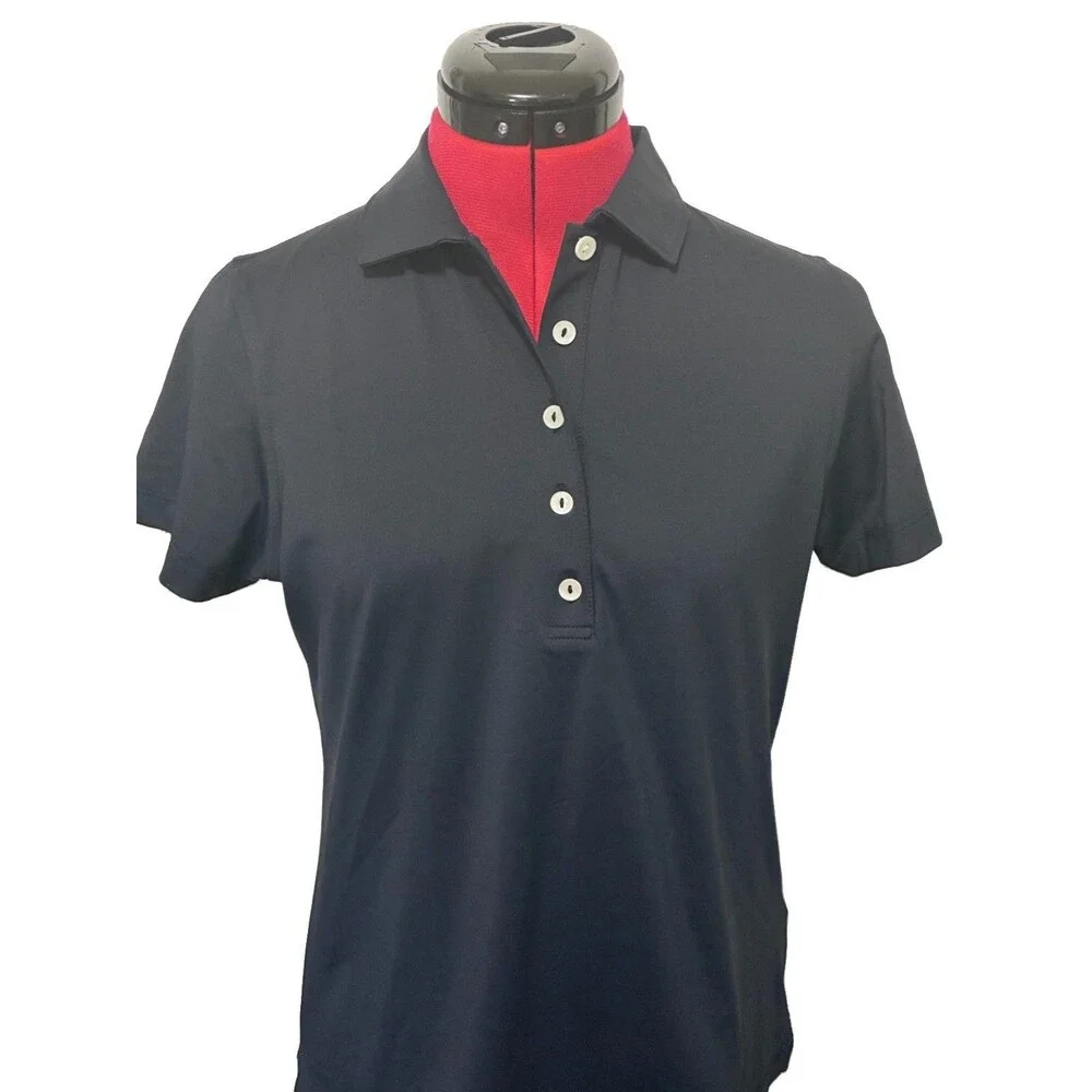 Peter Millar NWT Women’s Black Polo Size Small UPF 50+